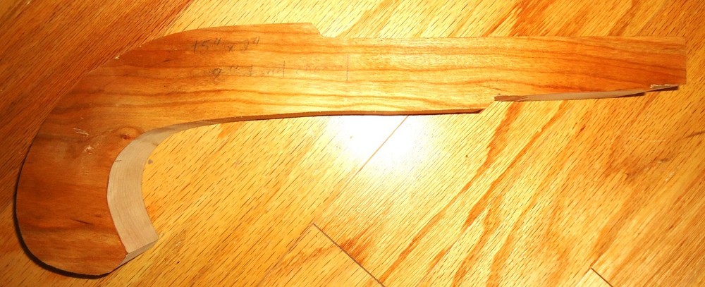 Pistol Stock Blank, Muzzleloader,  15" x 2",  8" Barrel Length