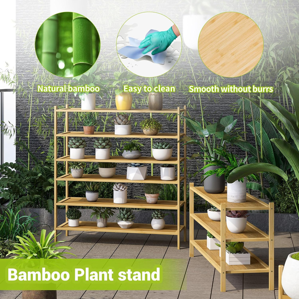 3-Tier Bamboo Extended Shoe Rack Premium Stackable Shoe Shelf Storage Organizer