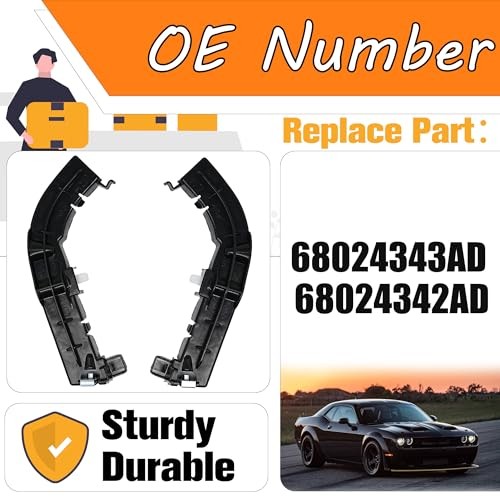 ‎ Front Left & Right Bumper Support Brackets for 2008-2021 Dodge Challenger