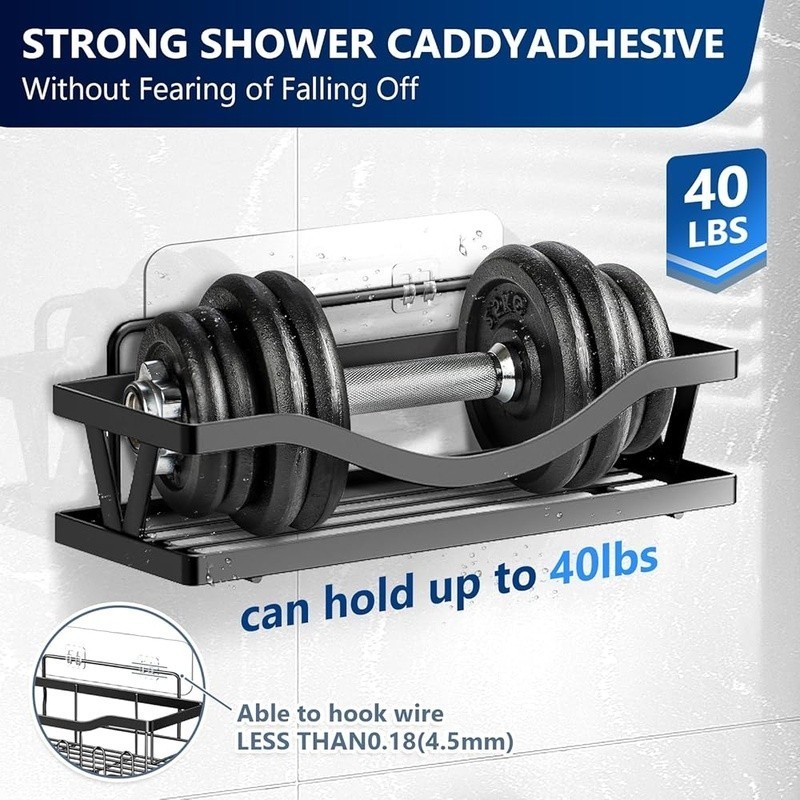 Durable Adhesive Shower Caddy Hooks Wall Storage Organizers No Drilling 9-Pack