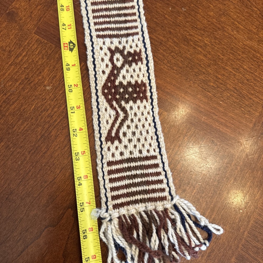 Handmade Guitar Strap Brown White With Fringe