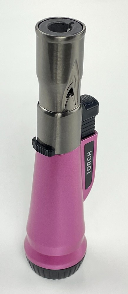 Jet Torch Flame Refillable Butane Lighter Adjustable Cigar Lighter Pink Color