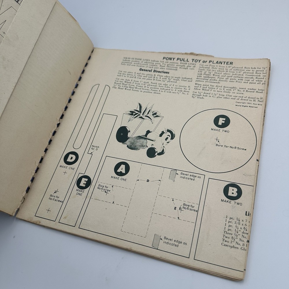 1951 Easi-Bild Full Size Jig Saw Pattern Book
