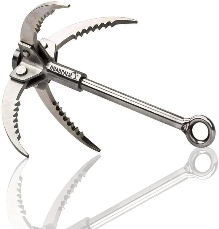 QUADPALM Grappling Hook with 10m Rope – Multifunctional Grapple Hook - 2 Locking