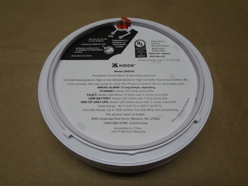 Kidde Smoke Detector Battery Powered LED Warning Light Indicators , 20SD10