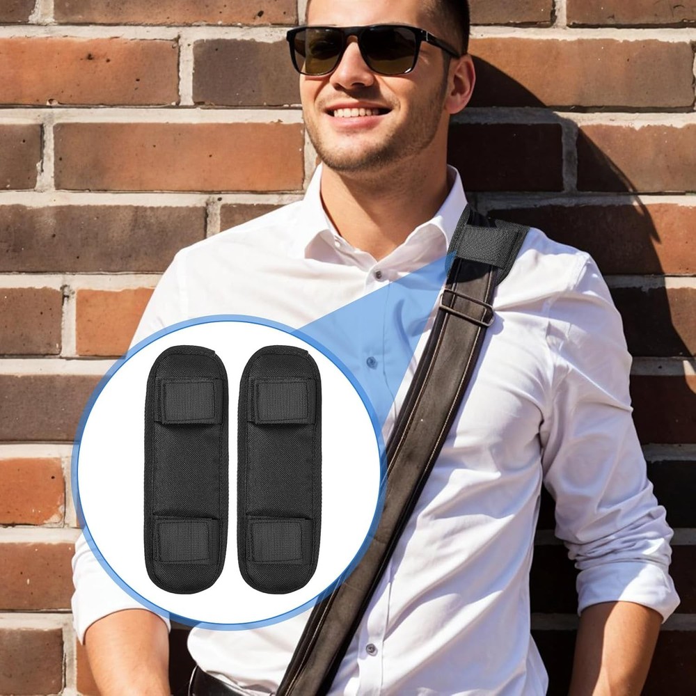 2 Pieces Shoulder Strap Pad, Black Shoulder Pad for Bag Strap Removable Backpack