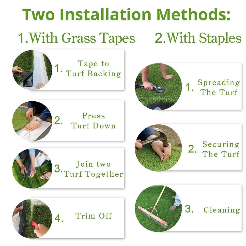 ALTRUISTIC Thick Realistic Artificial Grass Mat Customized Sizes, 5ft x 10ft ...
