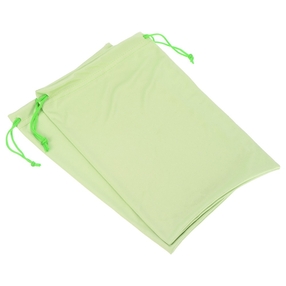 Ski Goggle Bag, 2 Pack Microfiber Snow Goggles Case Drawstring Pouch Green