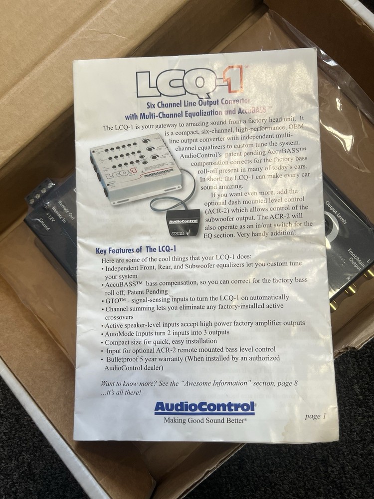 AudioControl LCQ-1 6 Channel Output Converter Sound Processor Equalizer
