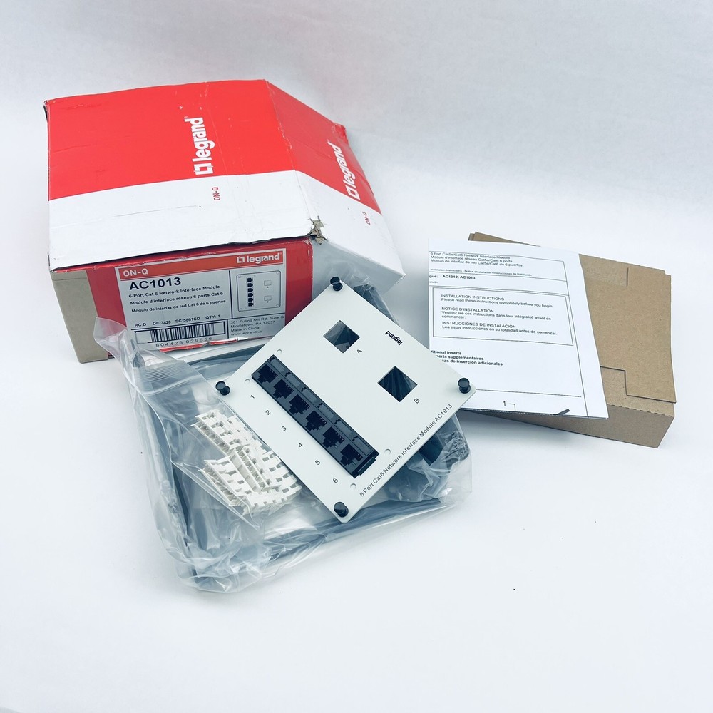 LEGRAND AC1013, 6 PORT CAT 6 NETWORK INTERFACE MODULE