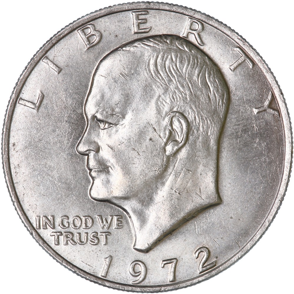 1972 (P) Eisenhower Dollar Type 3 AU+ Ike