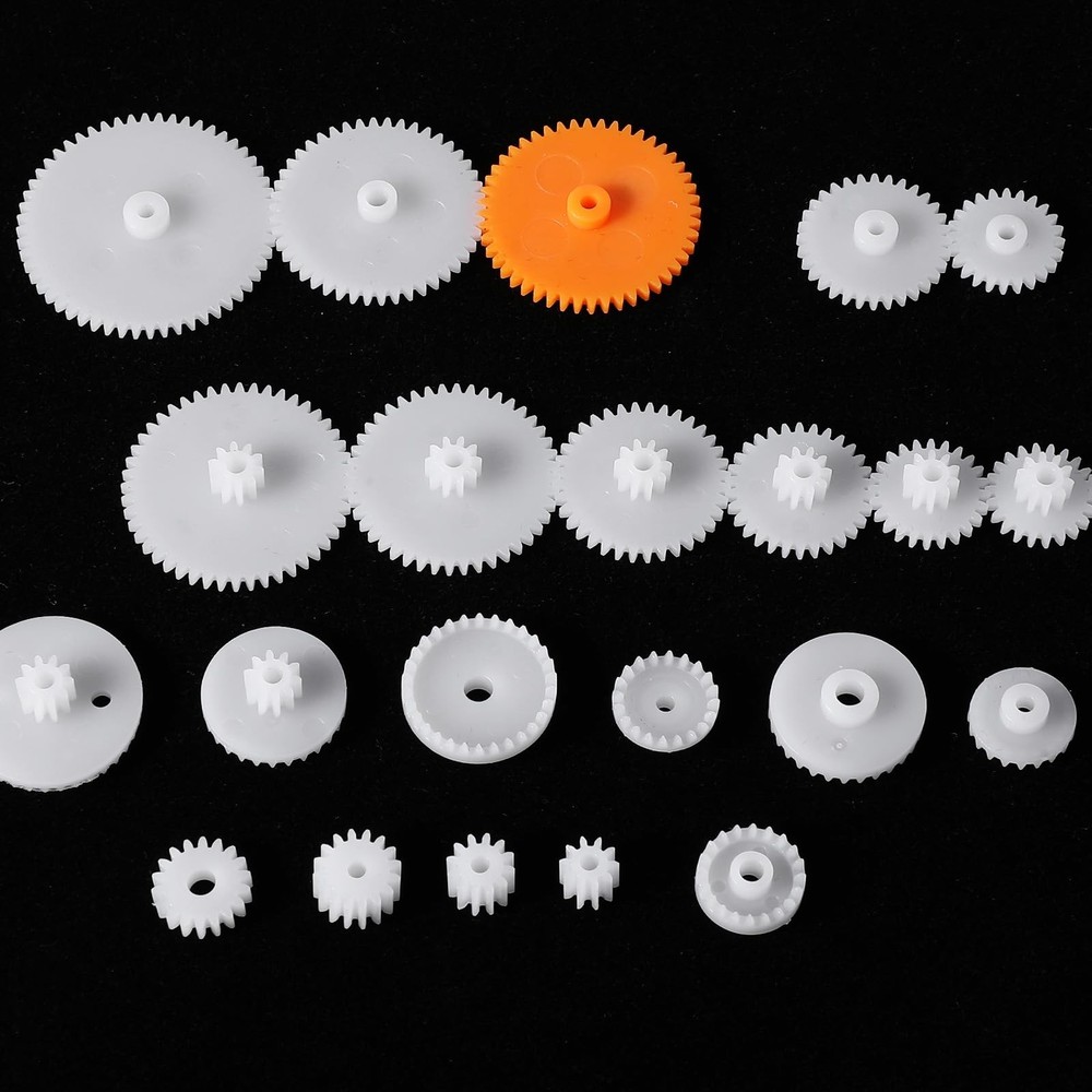 200PCS White Plastic Gears Module 0.5 Plastic Single Gear Spindle Small Motor...