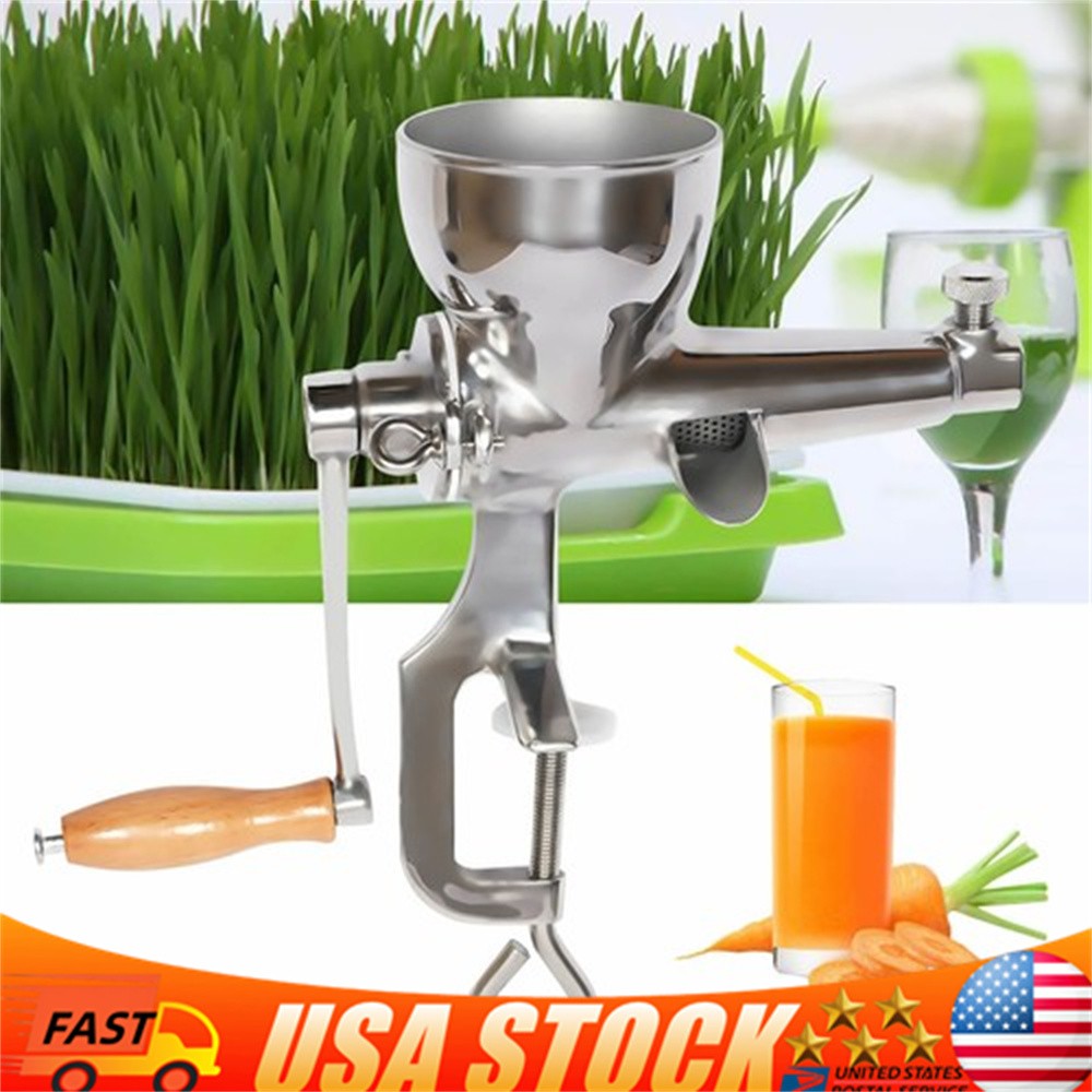 Manual Wheatgrass Juicer Hand Press Wheat Grass Fruit Juicing Extractor Silver