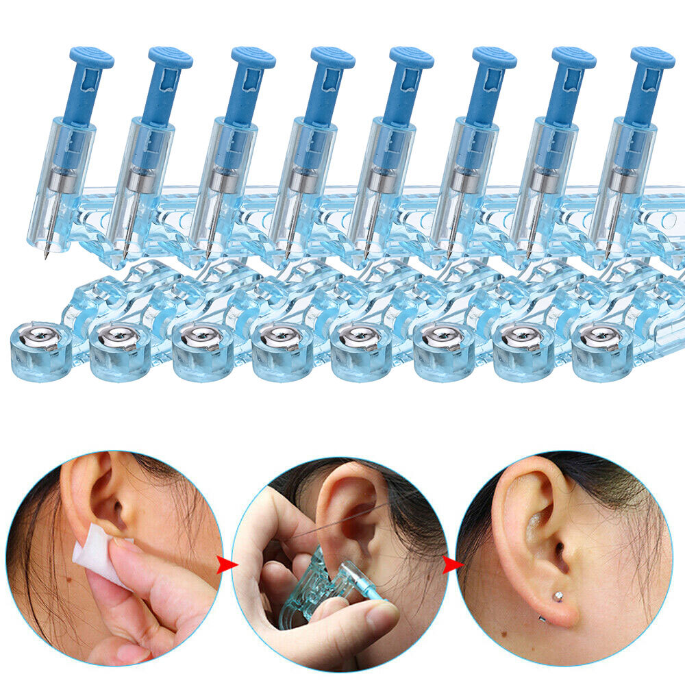 10-50Pcs Disposable Ear Studs Piercing Gun Ear Stud Unit Piercer Tool Kit