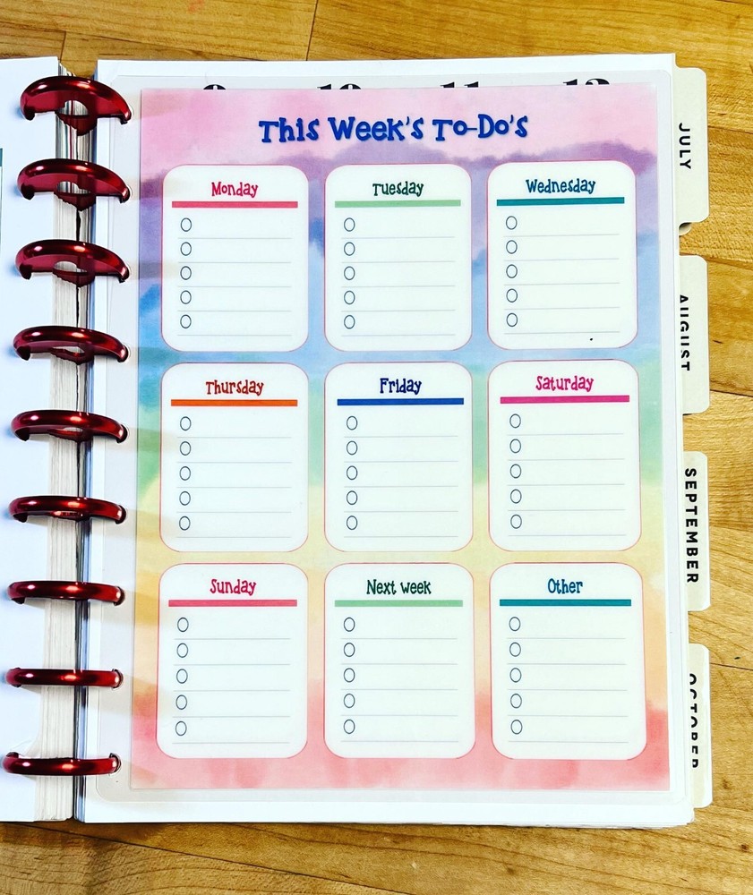 This Week's To-Do's Dashboard Insert for use with Classic HAPPY Planner