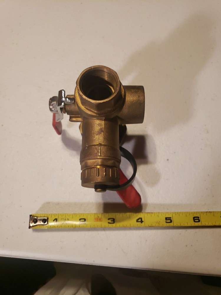 Easyflex 3/4" tankless water heater brass service valve