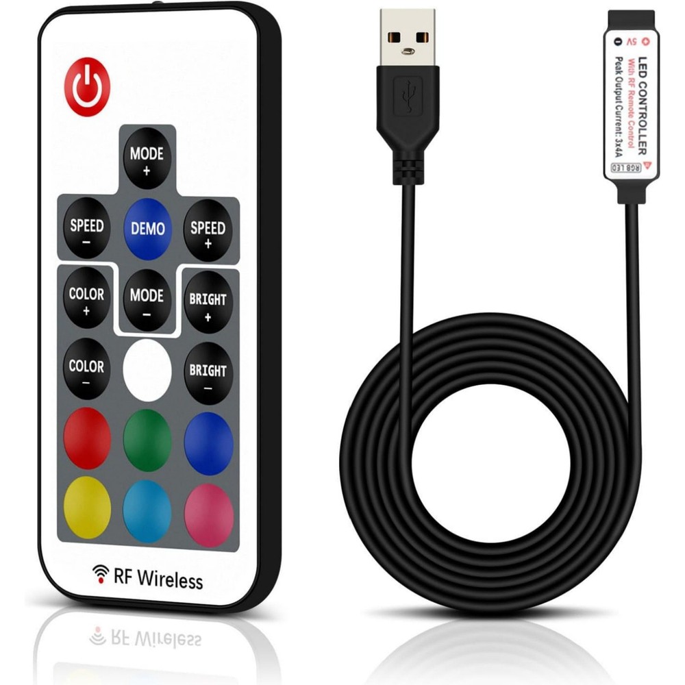 DC 5V USB Led Light Strip RGB Controller 17 Key RF Wireless Remote Control
