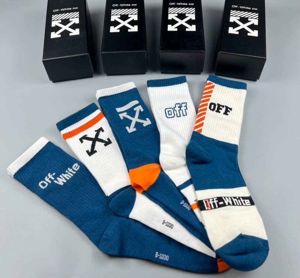 gift socks off white socks authentic 5pcs box