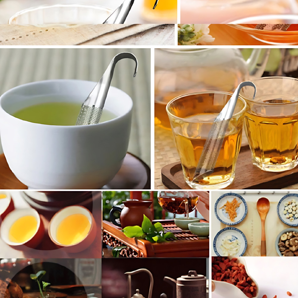 Stainless Steel Tea Infuser Stick Loose Leaf Diffuser Strainer Hook Handle