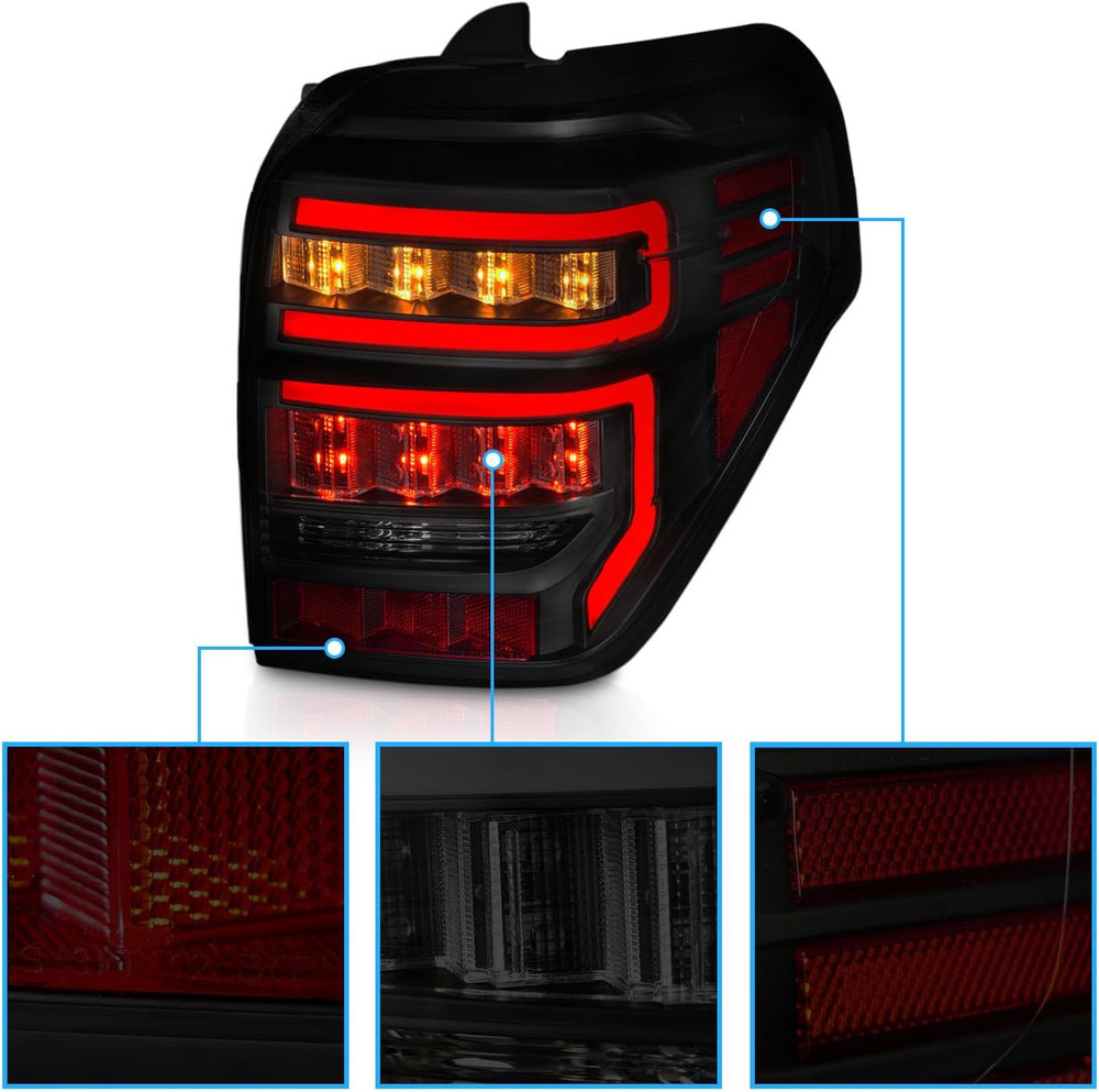 for 2014-2023 4 Runner Sequential LED Bar Smoke Black Replacement Tail Light As
