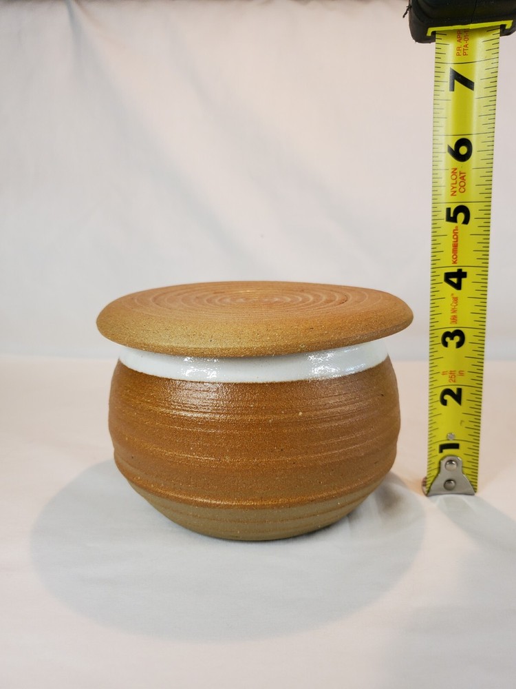 Studio Art Pottery Round Butter Bell Keep Stoneware Crock