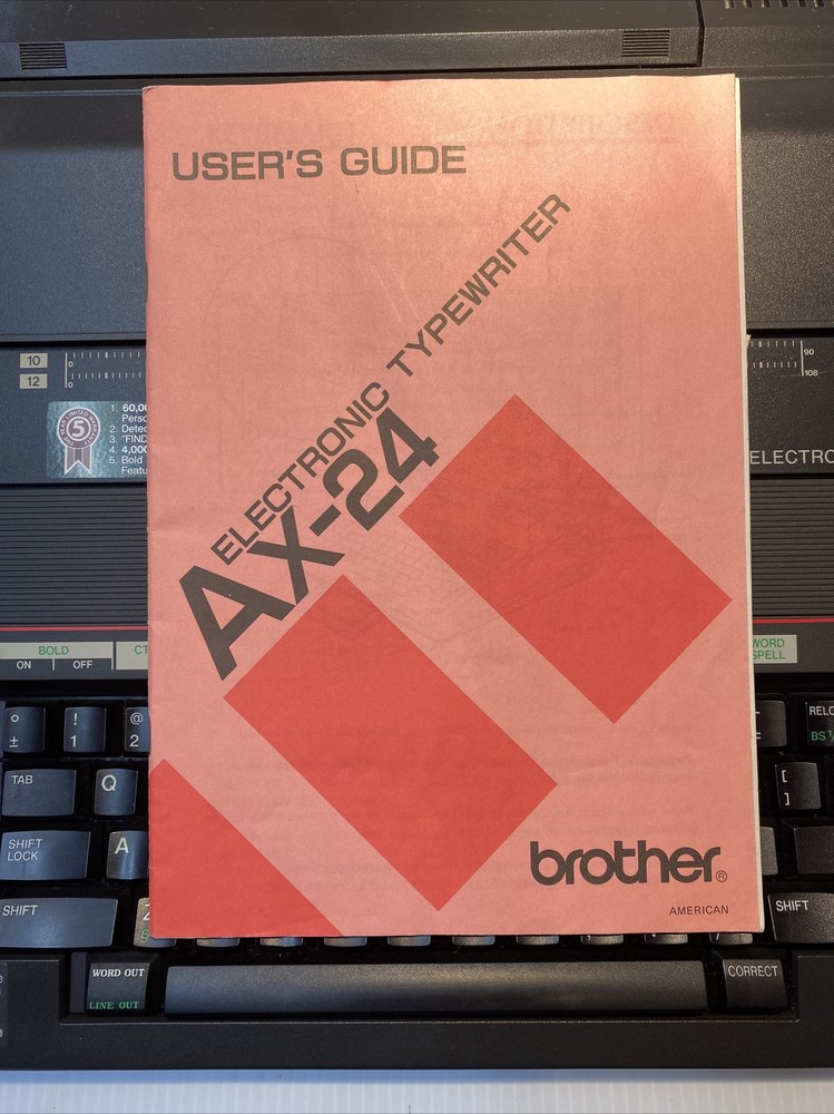 Brother AX-24 Correcting Portable Electronic Typewriter Machine - Tested ~