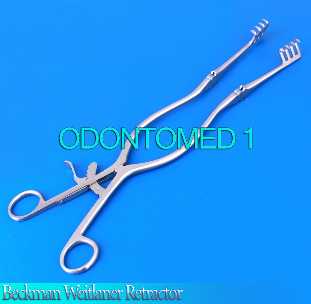 Beckman Weitlaner Retractor 31cm 4x4 Prongs Sharp Hinged Blade