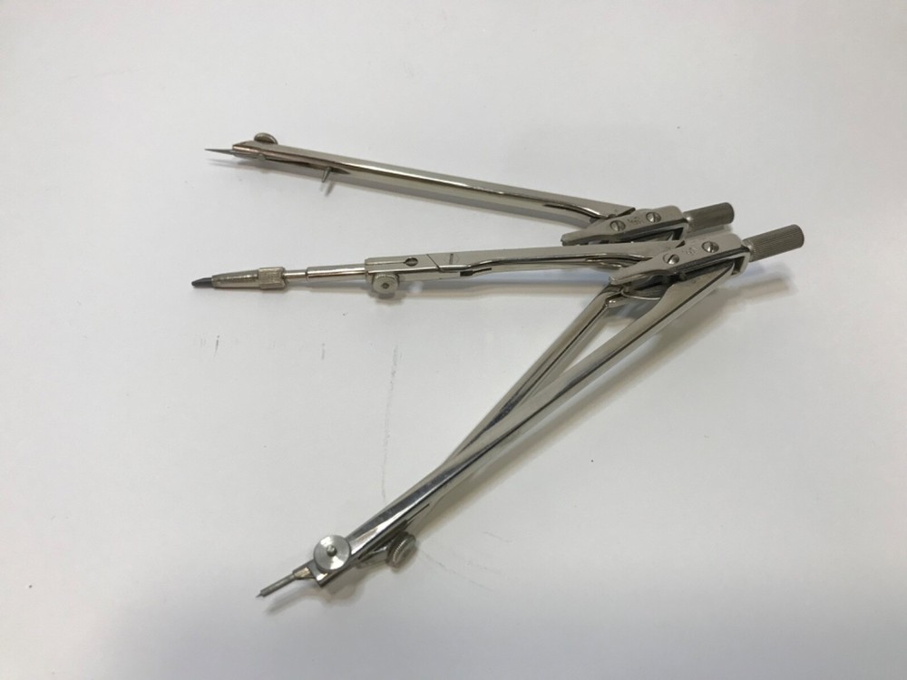 Vintage Soviet Drawing Tools Set Drawing Brass Box USSR 60s Rare Tool Engineer