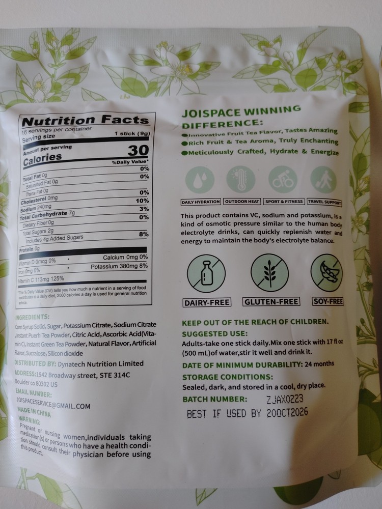 Joispace Hydration Electrolyte Drink Mix 3 Pack Lot