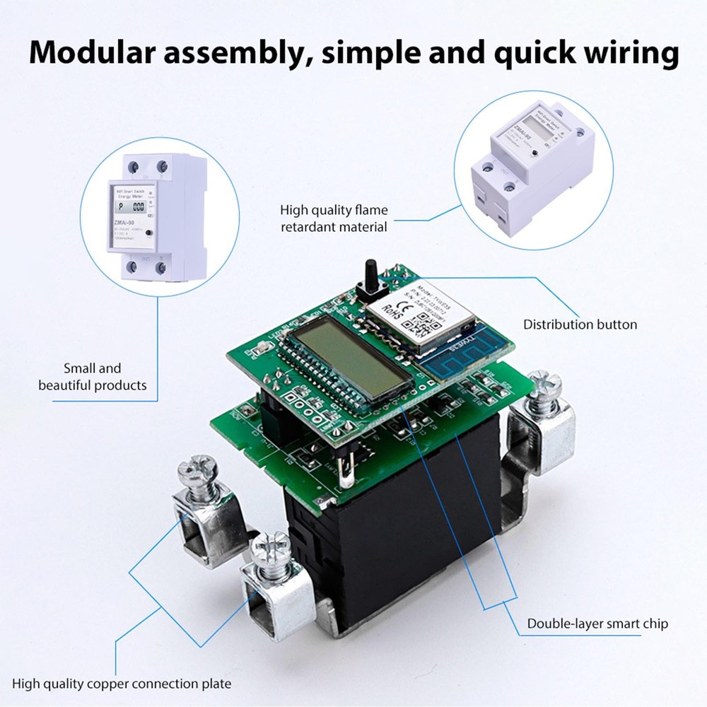 WiFi Intelligent Energy Meter Support TY APP Control Single-Phase Din Rail KMSS