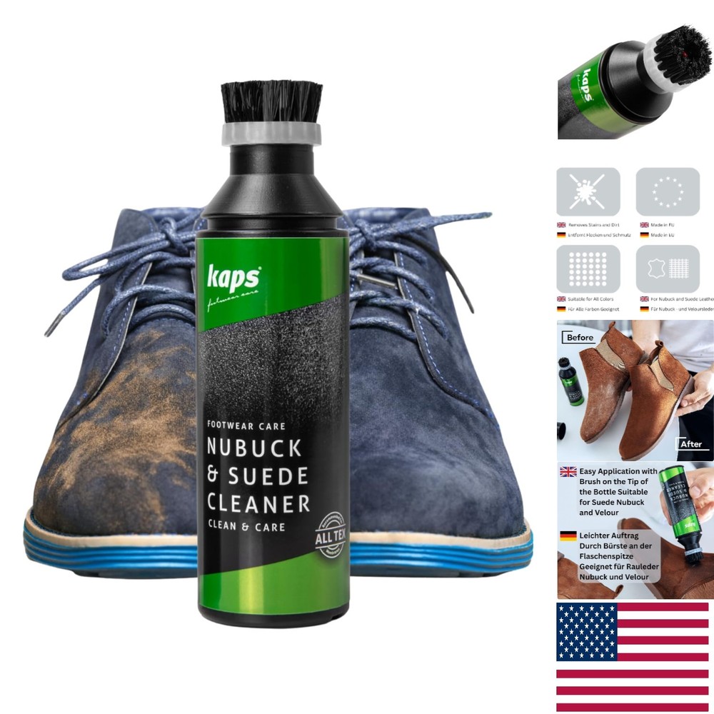 Effective Nubuck & Suede Cleaning Solution with Brush - 75ml, Neutral Shade