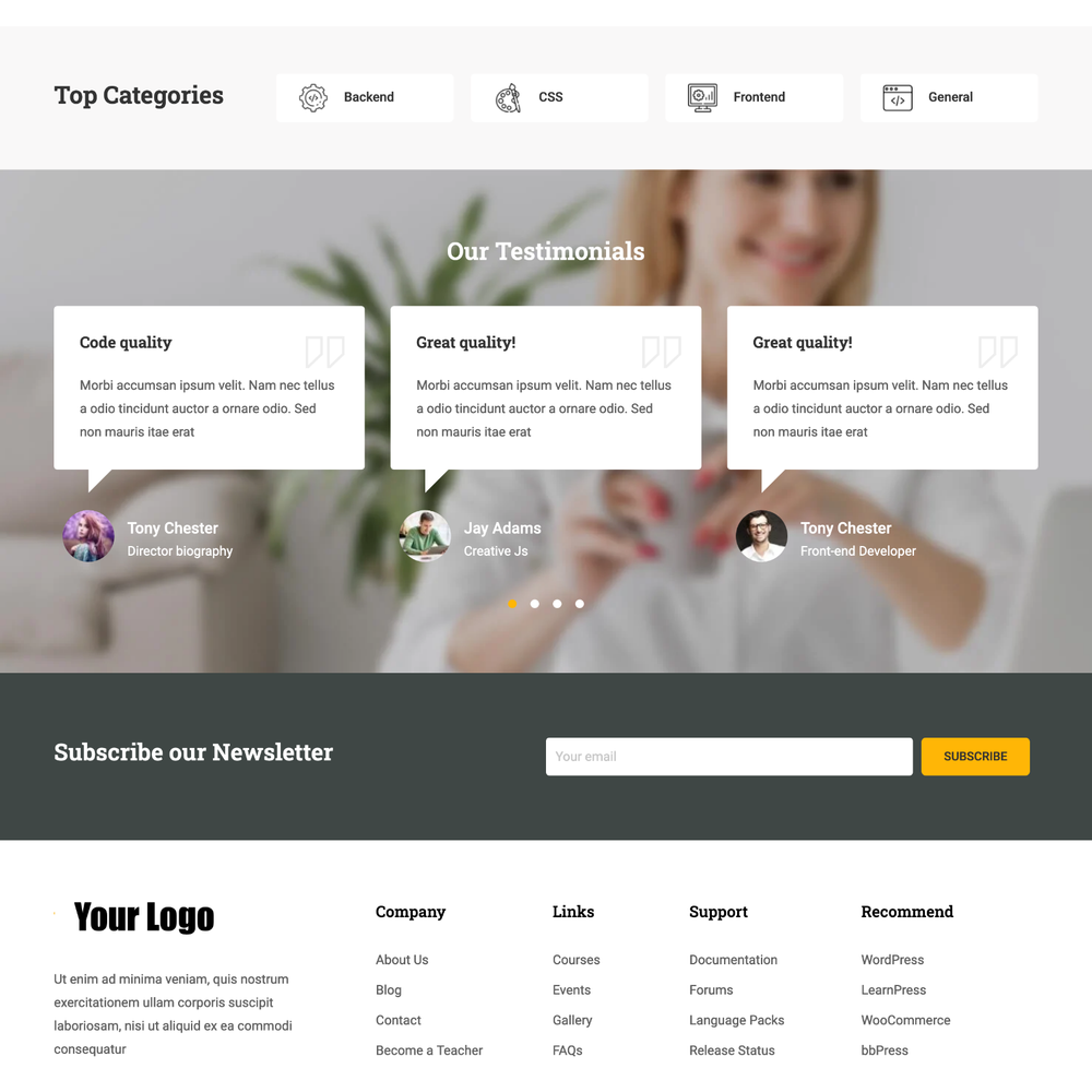 Tutor Website Design with Free VPS Web Hosting and Installation