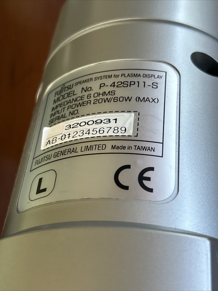 Fujitsu Speaker System For Plasma Display No. P-42sp11-s
