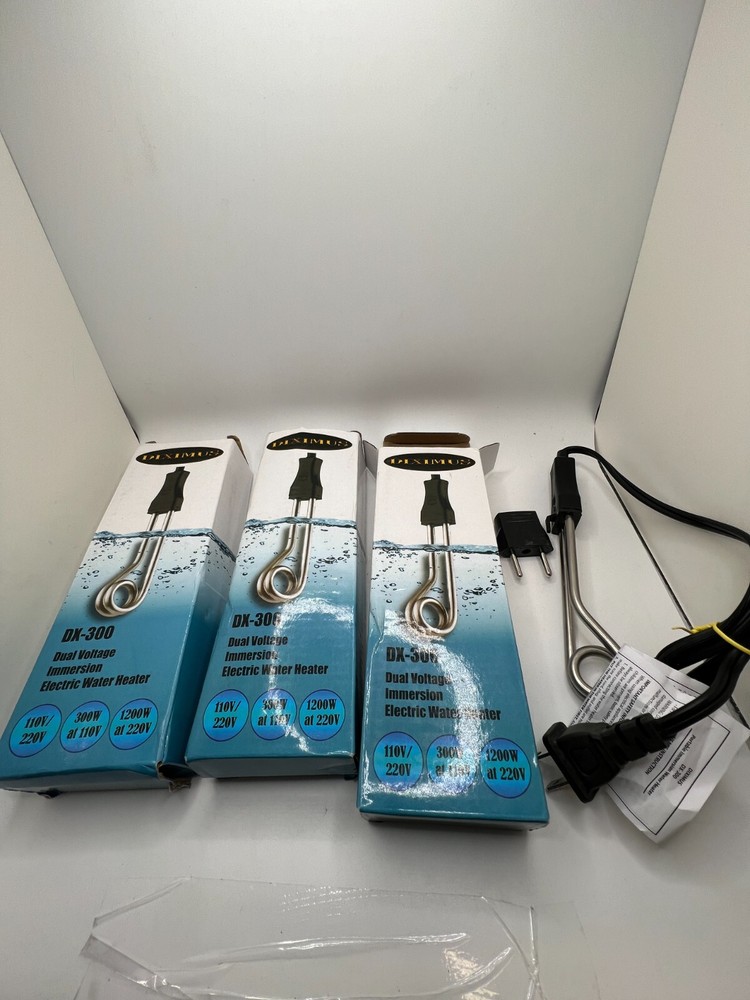 (QTY 3) Diximus DX-300 Electric Water Heater Portable Dual Voltage Immersion