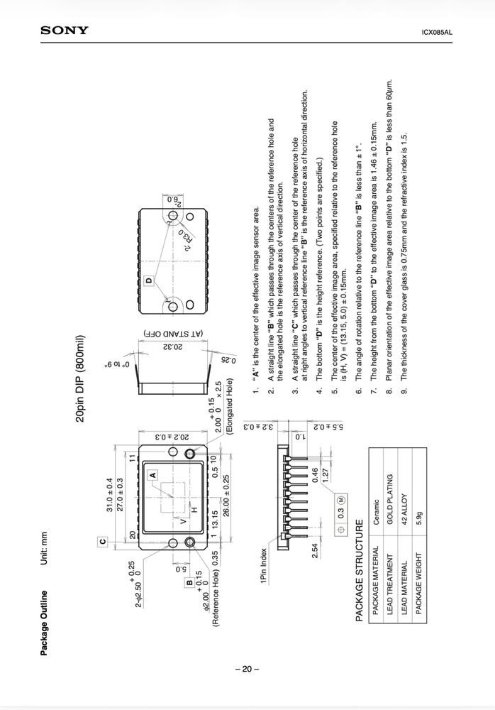 SONY ICX085AL CCD + Pelter Vacuum chamber, Thermal sensor & Interface board