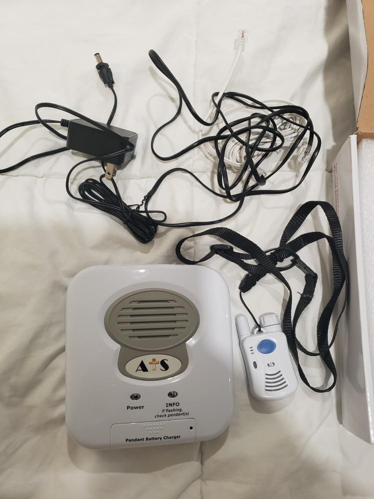 ATS Personal Emergency Response System 2-way Voice Pendant Communicator Set Used