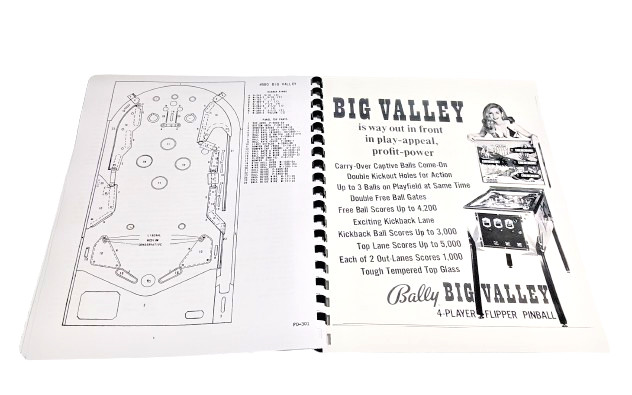 Bally Big Valley Pinball Instructions & Schematic