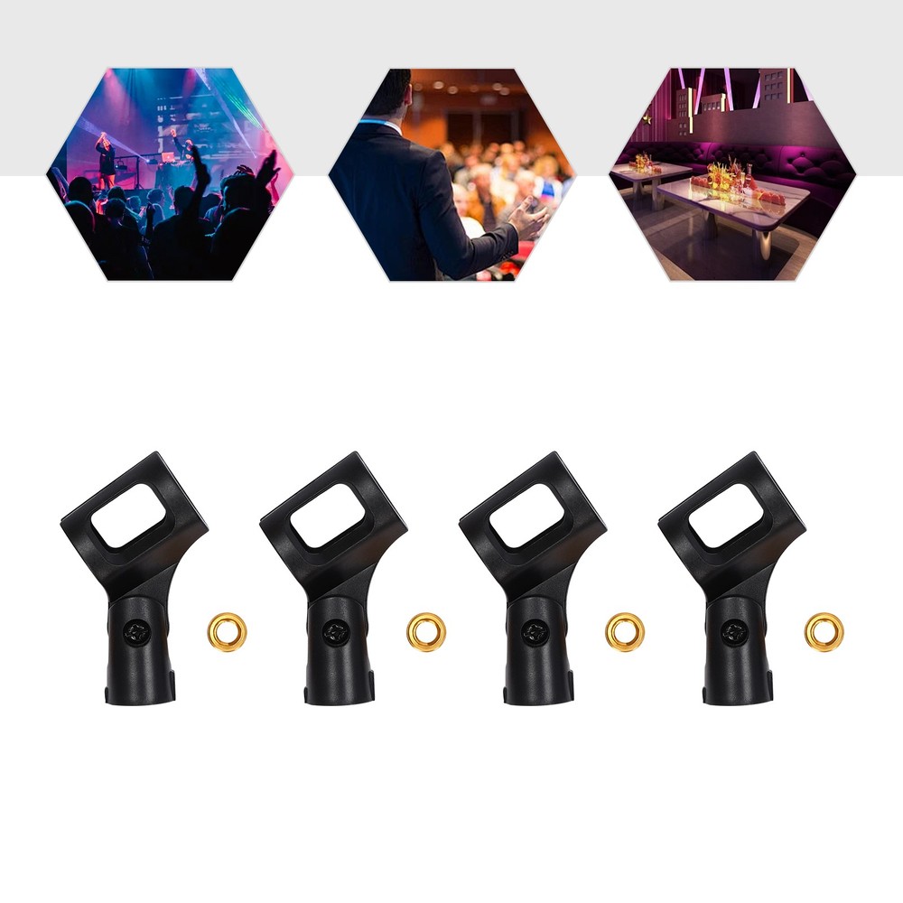 4 Pcs Adjustable Microphone Clip Holders for Wired/Wireless Mics
