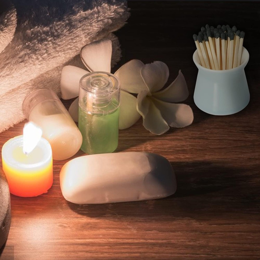 Exquisite 2 Pack Ceramic Match Boxes with Replacement Strikers - Cute Home Decor