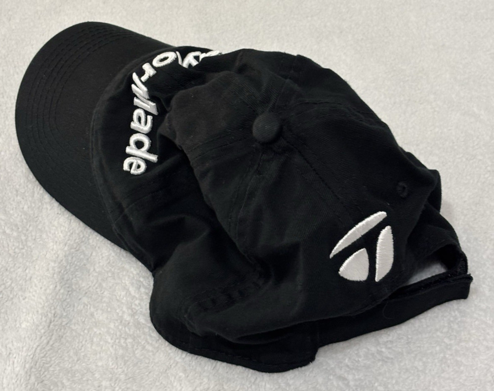 Taylormade BLACK Adjustable Golf Hat Cap || preowned