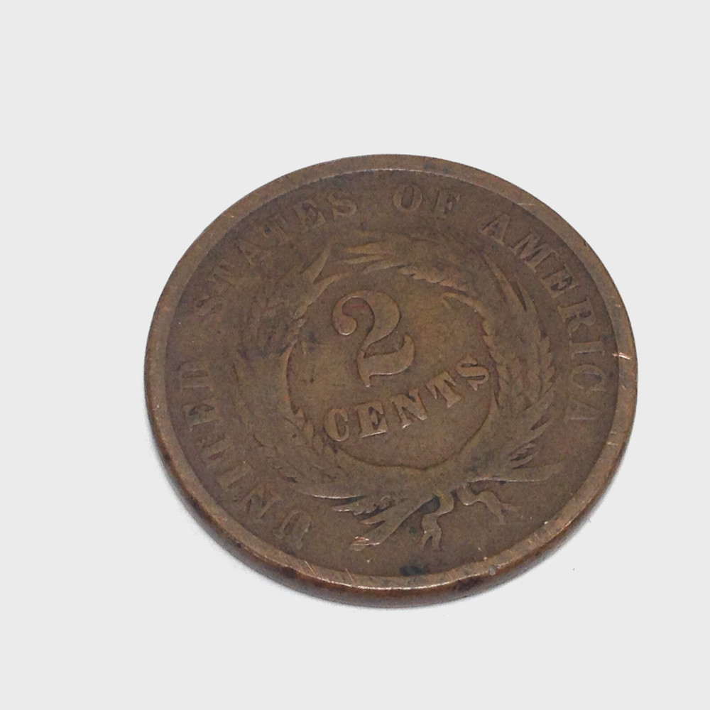 1864 Two Cent Piece - 2c 2¢ US Circulated Raw Bronze Type Coin -