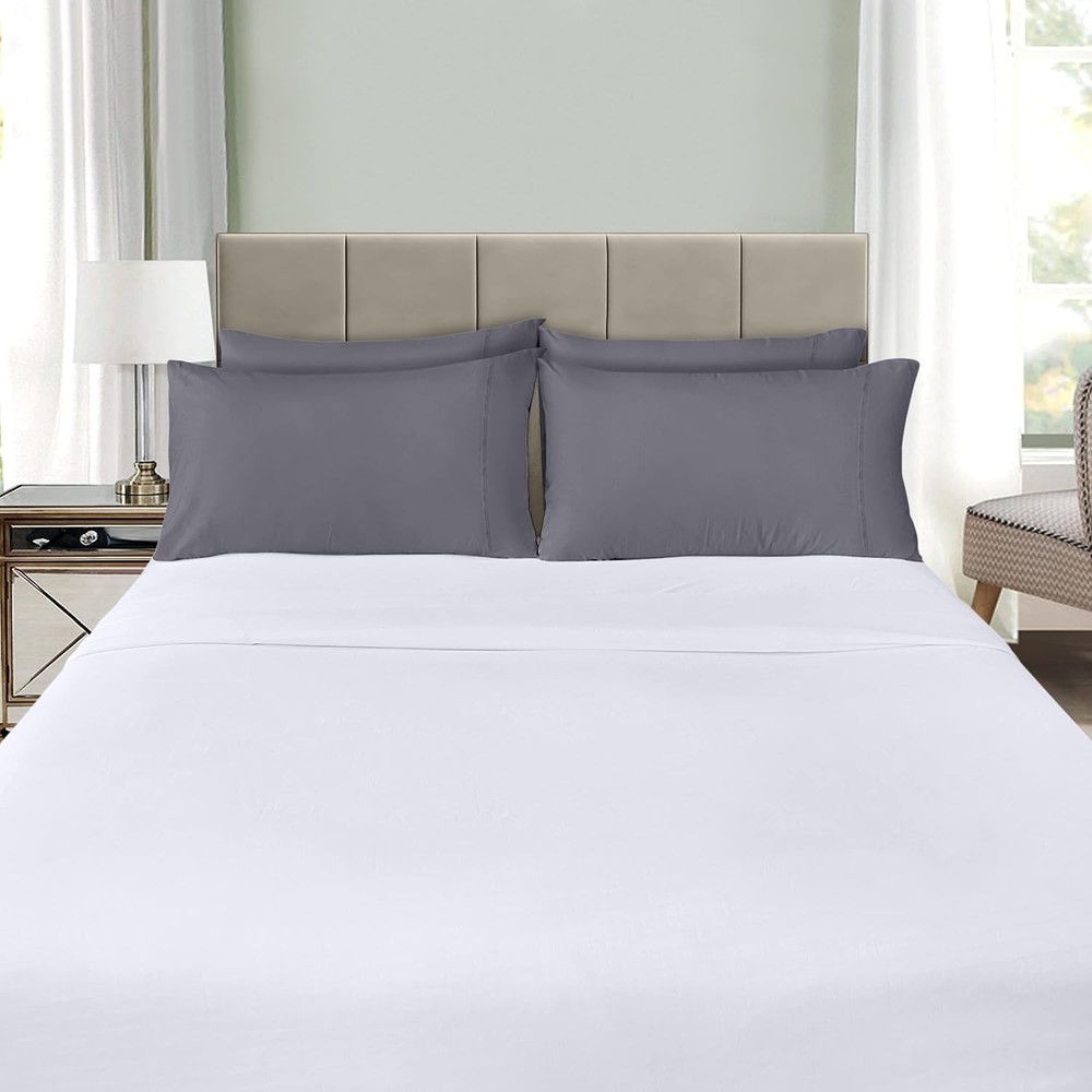 Queen Pillow Cases 4 Pack Envelope Closure Soft Brushed Microfiber Fabric