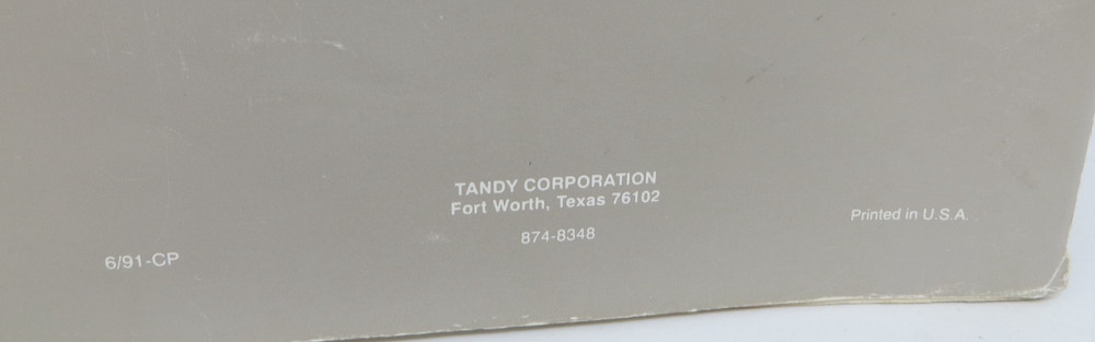 TANDY 2500 SX User's Guide (1991, Paperback) Vintage Computer Book