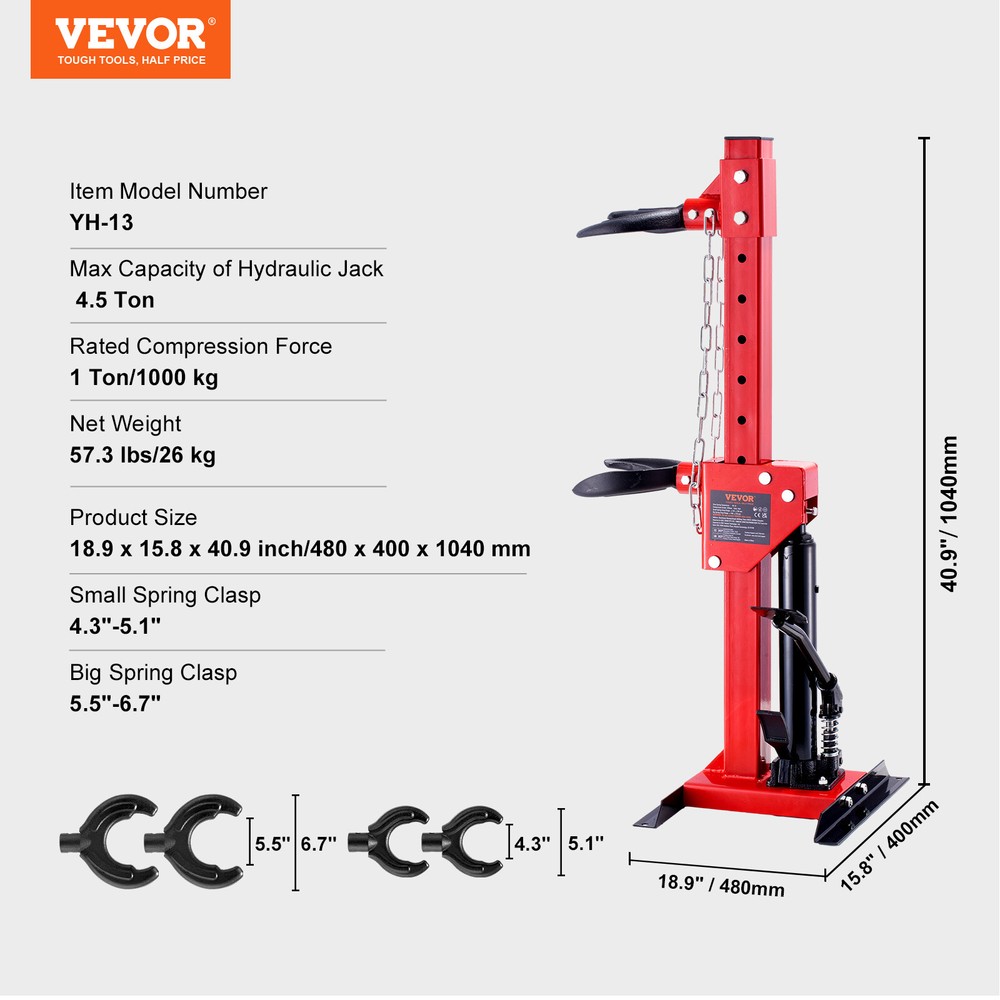 VEVOR Coil Spring Compressor 4.5T Auto Strut Hydraulic Compressor Removing Tool