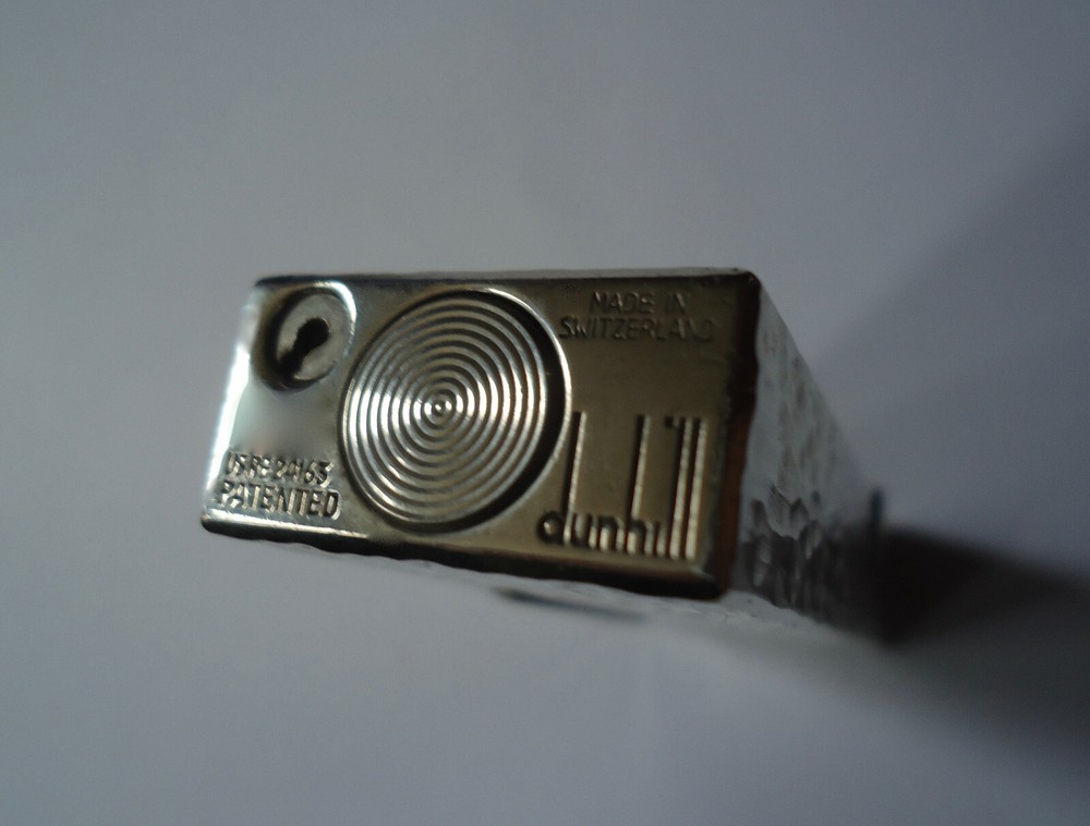 Dunhill Rollagas Lighter - Silver Plated - 'Bark' Pattern - Serviced
