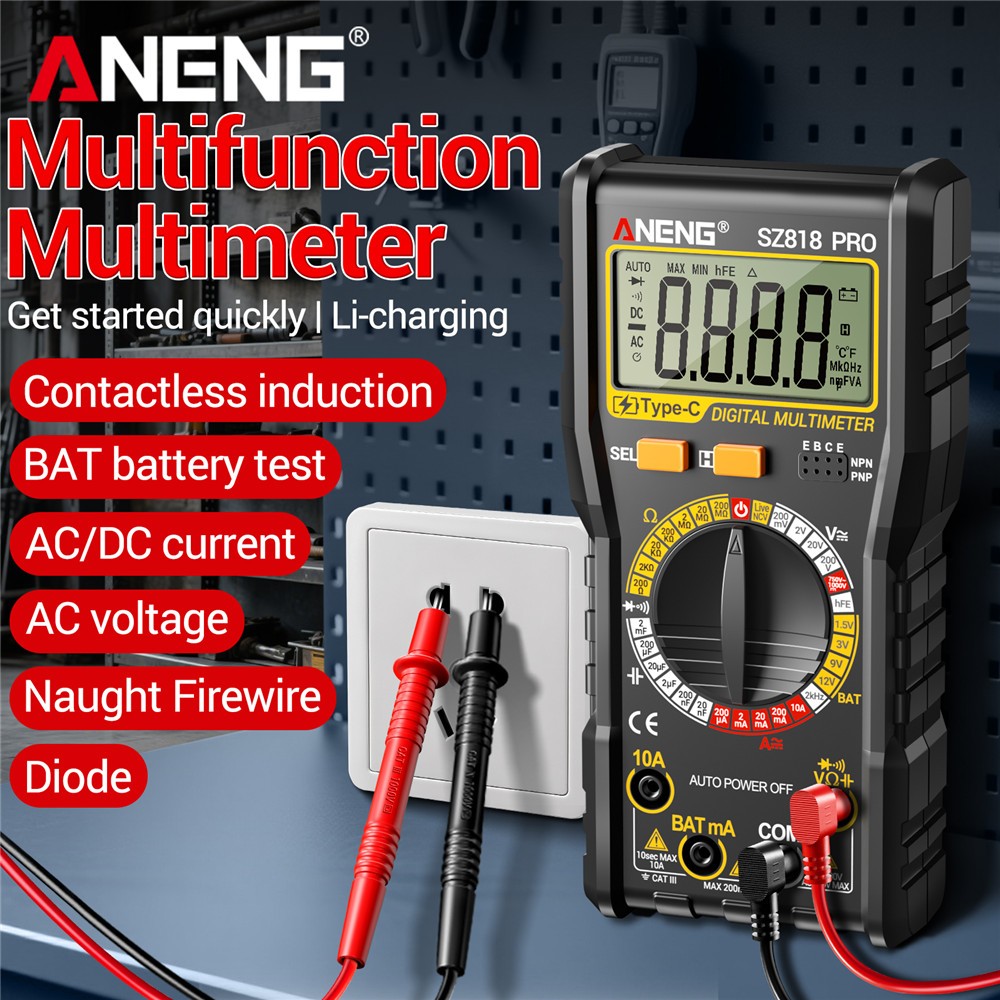 Digital Multimeter Voltmeter AC DC Volt Meter Ohmmeter Auto Range Tester