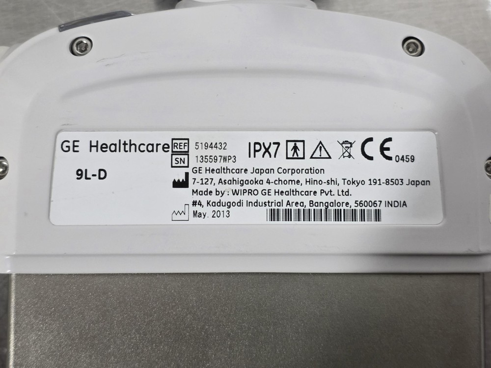 GE 9L-D Ref 5194432 Wideband Linear Array Ultrasound Probe