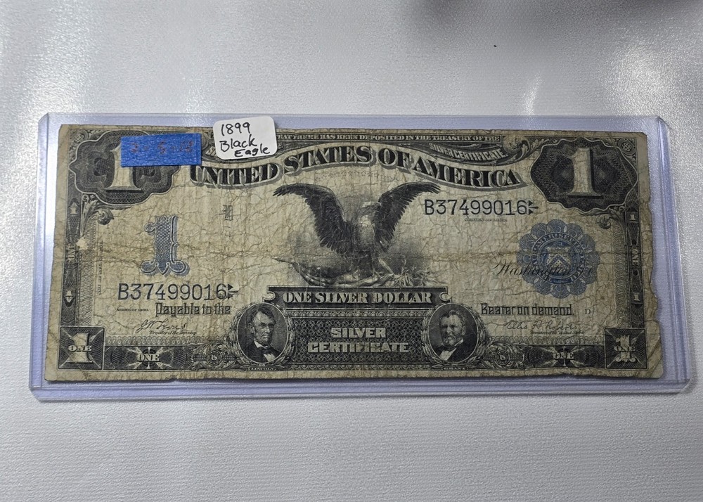 1899 $1 One Dollar Large Note Silver Certificate Black Eagle 2-5-12