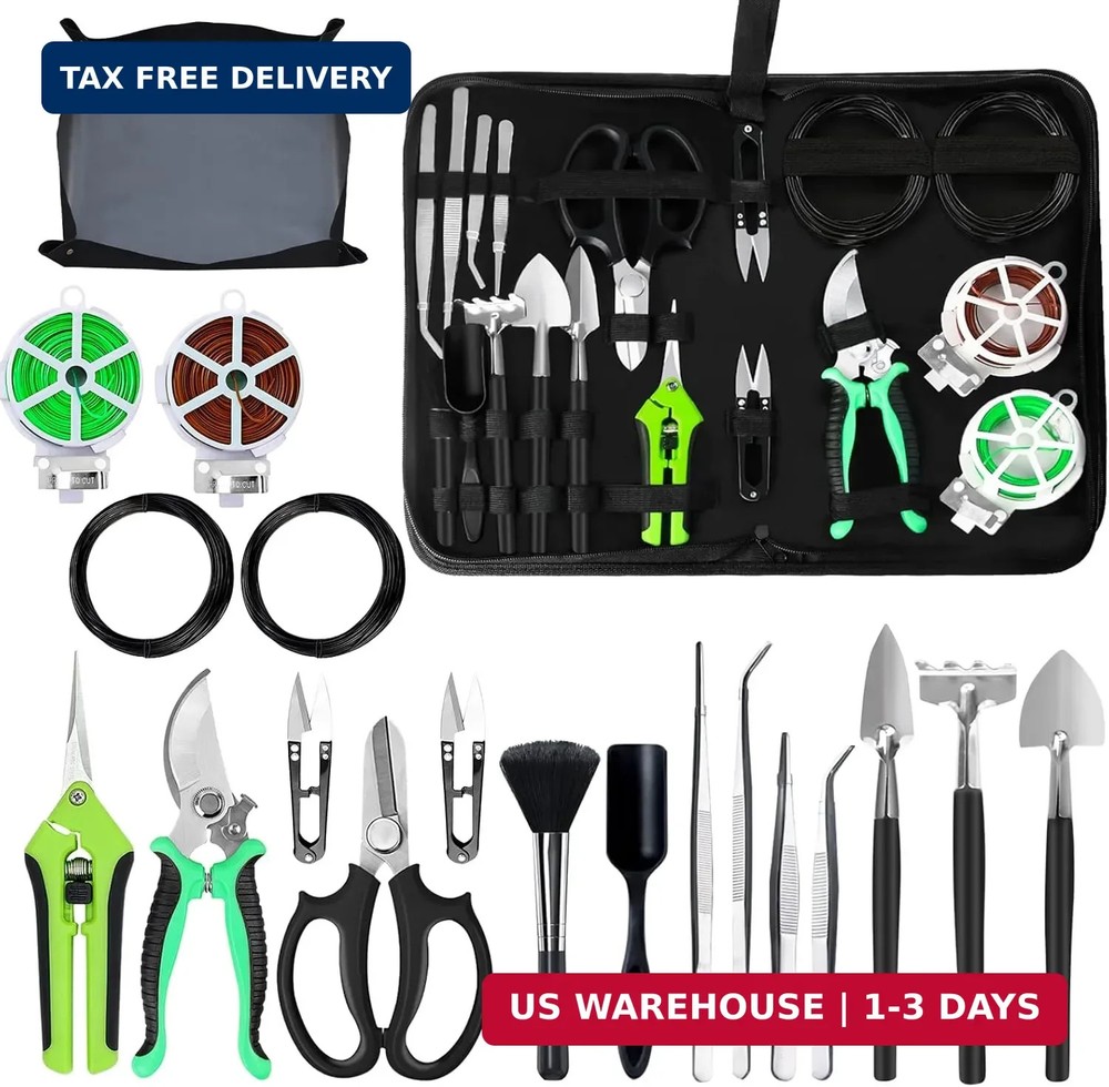 Bonsai Tree Kit, 20 Pcs Gardening Succulent Tools Set, Bonsai Tool Kit Include 2