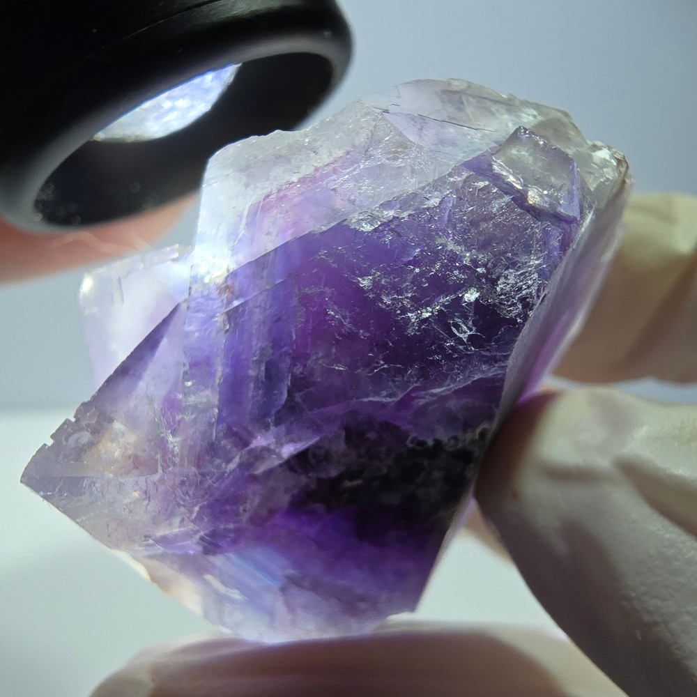 Phantom Fluorite Cube Specimen, purple white Okorusu, Namibia 45*37*26mm